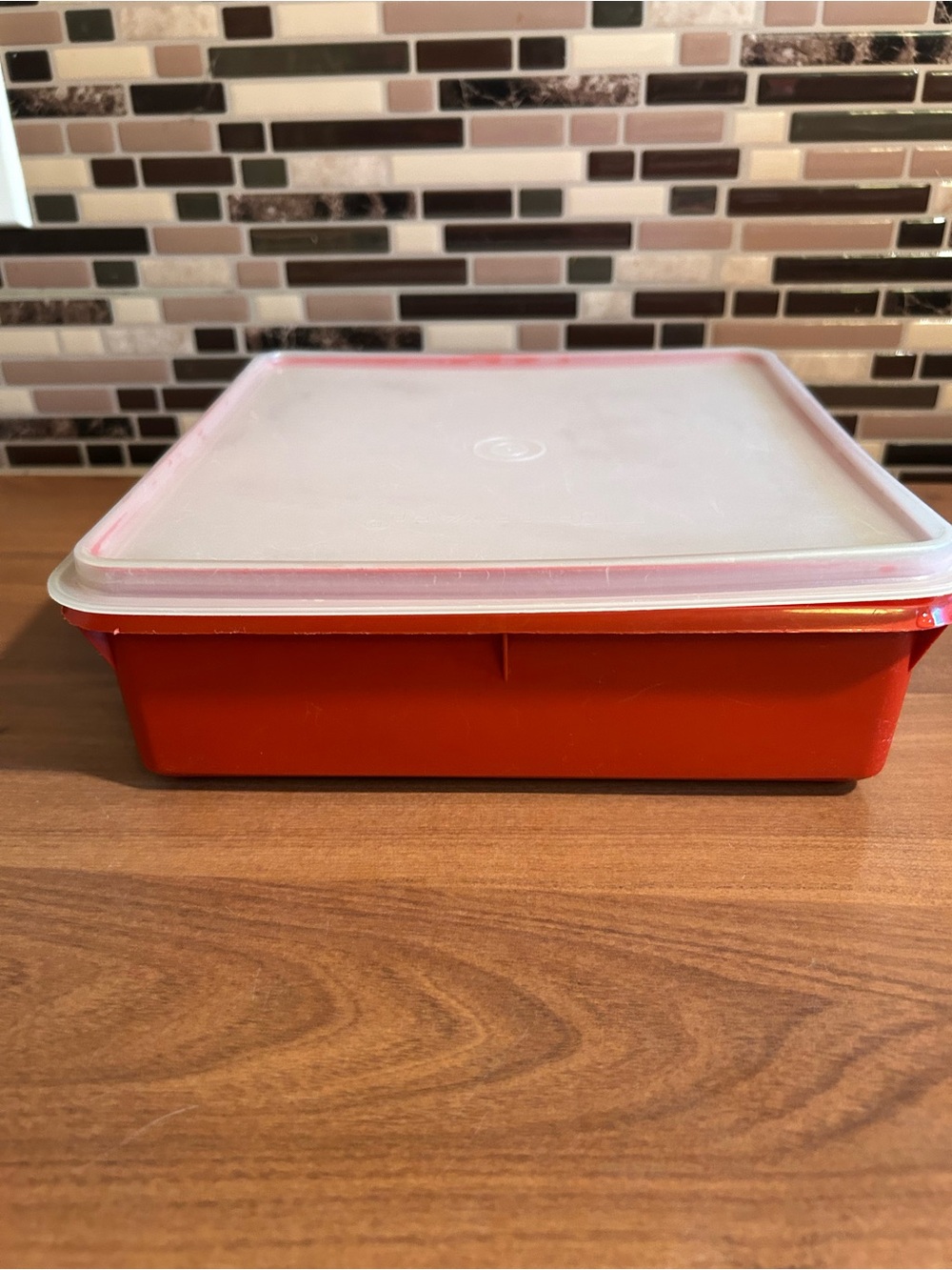 Vintage Tupperware Paprika 9x9” Square Food Storage Container